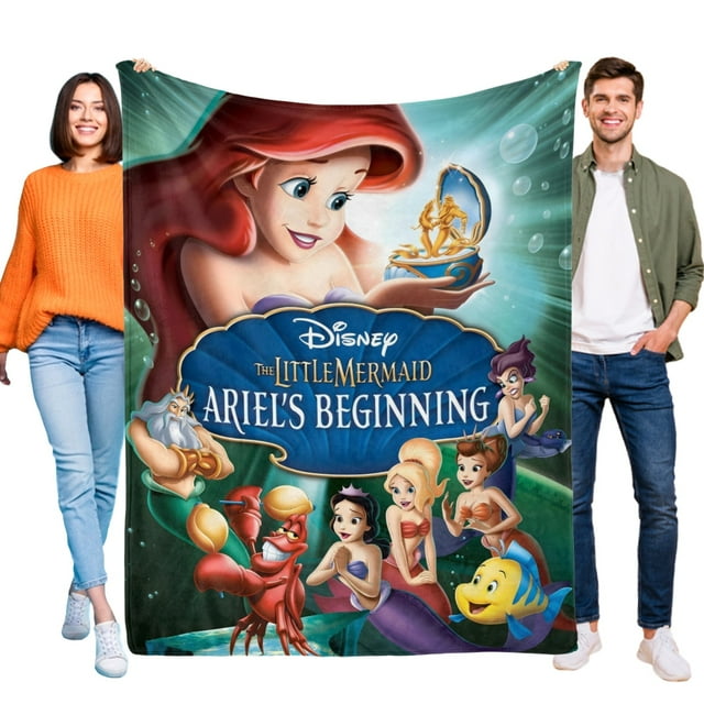 La Sirenita Ariel anti-pilling, suave, ligera, esponjosa y acogedora de lujo para hogar y cocina – Perfecta para niños y adultos,50X70cm
