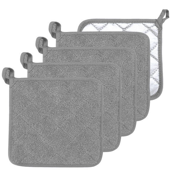 IBEEDOW 5 Pack Pot Holders for Kitchen, Cotton Pot Hot Pads for Kitchen, Potholders Sets for Kitchens Heat Resistant, Potholder for Cooking and Baking Set 7 x 7 Inch