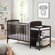 Elitezip Crib Bedding for Baby, Solid Pine Wood Frame 3-in-crib and Changing Table Combo, Cribs Can Converts to Toddler Bed or Day Bed, Greenguard Gold Certified, Non-toxic Finishes, Espresso