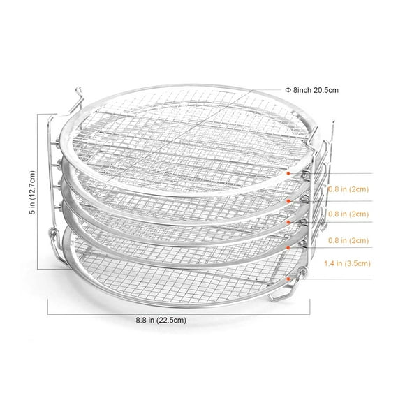 Stainless Steel Dehydrator Rack 5-layer Air Fryer Stand Pressure Cooker Accessories Replacement for Ninja Foodi