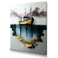 thumbnail image 2 of Designart "Gold Modern Fishing Boat I" Coastal Boat Canvas Wall Art, 2 of 5