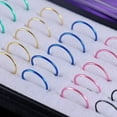 thumbnail image 4 of Ayyufe Pack Of 40 Mixed Color Stainless Steel Nose Studs Hoops Body Piercing Rings, 4 of 6