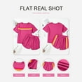 thumbnail image 6 of GZWYHT Two Piece Sets for Women Lounge Sets for Women Women 2 Piece Outfits Sweatsuit Casual Striped Pullover And Shorts Sets Travel Tracksuit Two Piece Sets for Women Summer Sets for Women Hot Pink M, 6 of 7