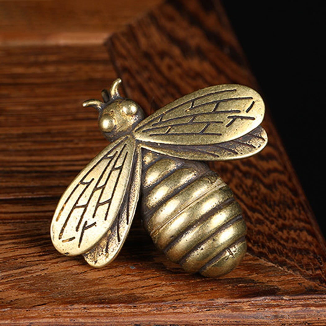 Mini Brass Bee Figurine Small Statue House-Ornament Animal Figurines Office Gift 