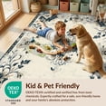 thumbnail image 4 of Design&I 8'x10' Washable Area Rug Sleek Flatweave Pet Friendly Extra Border Oversized Vintage Distressed Lattice Ornate Large for King Size Bedroom, Under Bed, 4 of 7