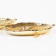thumbnail image 2 of Ceramic Golden Jewelry Dishes for Storage 2Pcs Leaf Design Tray, 2 of 2
