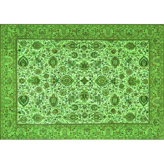 Ahgly Company Indoor Rectangle Persian Green Traditional Area Rugs, 8' x 12'