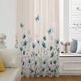 thumbnail image 6 of Turquoise Floral Butterfly Sheer Curtains 45 Inches Long, Spring Rustic Botanical Beige Light Filering Curtains, Breathable Simi Curtain Privacy Drapes for Kitchen Bathroom Small Window Treatment, 6 of 9