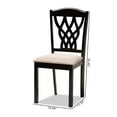 thumbnail image 7 of Baxton Studio Delilah Modern and Contemporary Sand Fabric Upholstered and Dark Brown Finished Wood 2-Piece Dining Chair Set, 7 of 7