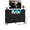 Black, variant on TV Stand with LED Lights and Power Outlet, Entertainment Center for 45 inch TV, 4 Drawer Fabric Dresser with Charging Station, Modern Gaming Console Table for Bedroom & Living Room, White
