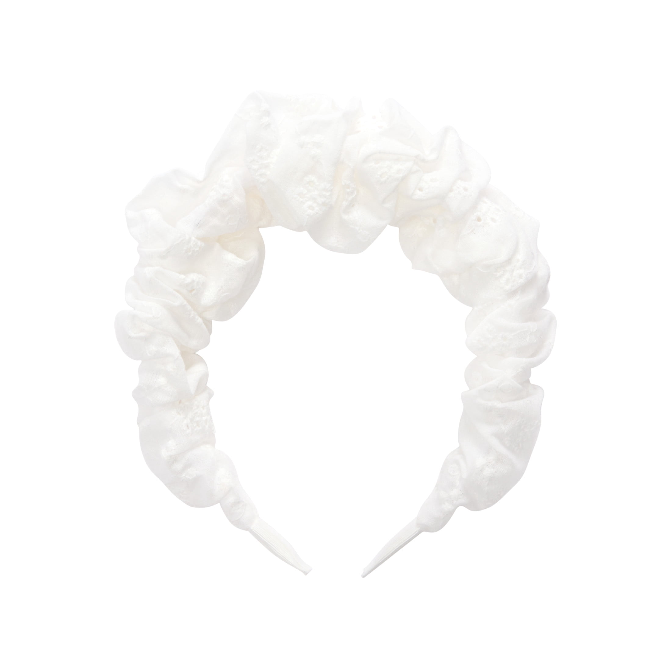 Goody Lee White Ruched Headband, No-Pain All Day Comfort for All Hair Types, 1 Count