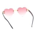 thumbnail image 4 of Womens Rimless Rhinestone Jewel Heart Shape Luxury Sunglasses Gold - Pink, 4 of 4