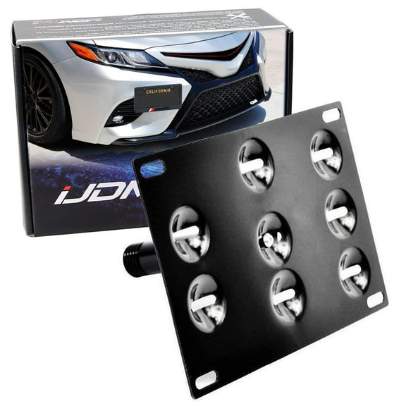 No Drill Front Bumper Tow Hook License Plate Mounting Bracket Adapter Kit For 2018 Toyota Camry SE or XSE