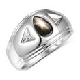 thumbnail image 4 of RYLOS Men's Rings 14K White Gold Pear Shape Tear Drop Cabochon Gemstone & Diamond Rings; Black Star Sapphire   Size 12, 4 of 6