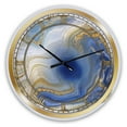 thumbnail image 1 of Designart Agate Jaspe Doré Bleu Océan I horloge murale, 1 of 3