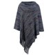 thumbnail image 3 of Capa de mujer, informal, cálida, con borlas, de punto, chal, bufanda a rayas, jersey, tops, capa de mujer, 3 of 4