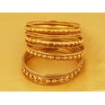 thumbnail image 3 of Sunsoul by Touchstone "Golden Bangle Collection" Indian Bollywood Finery Look Exclusive Embossing Designer Jewelry Bangle Bracelets. Set of 12 In Antique Gold Tone For Women., 3 of 5