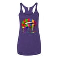 thumbnail image 2 of Wild Bobby, Colorful Painted Lip, Streetwear, Women Tri-Blend Racerback Tank Top, Purple Rush, Small, 2 of 5
