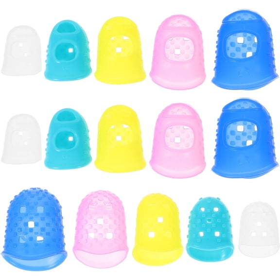 LEORX 20Pcs Silicone Finger Protectors Assorted Colors for Playing Guitar Ukulele and Home Use