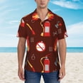 thumbnail image 4 of Bixox Men's Hawaiian Shirts Men's Fire Extinguisher Print Short-Sleeve Shirt-Large, 4 of 8