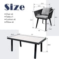 thumbnail image 4 of 7-Piece Patio Dining Set for 6 - Wicker All Weather Outdoor Furniture with Cushions & Pillows, Grey, Modern Outdoor Table & Chairs Set, 4 of 8