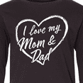 thumbnail image 4 of Inktastic I Love My Mom and Dad in White Chalk Heart Long Sleeve Youth T-Shirt, 4 of 5