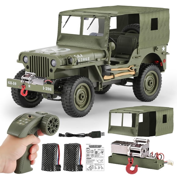 SUV Militar RC toylefun Escala 1/10 4WD Todoterreno con Winche