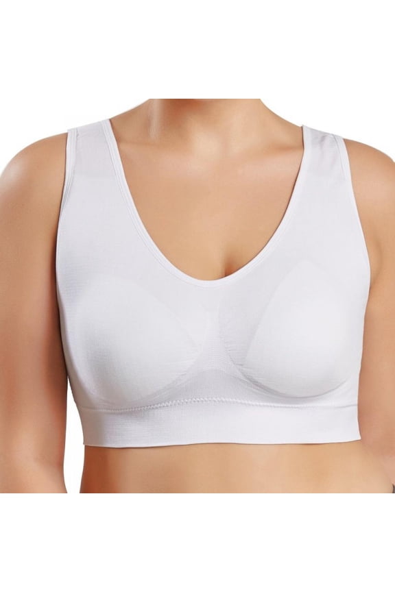 Women Seamless Sports Bra Solid Color Rimless Vest Yoga Bra Traceless Running Workout Fitness Bralettes, S-3XL