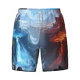 thumbnail image 4 of Lsque Mens Swim Trunks Red And Blue Fire Mountains Pattern - Bathing Suit Compression Liner - Beach Swim Shorts Swimwear - (S-3XL) - Stretch Quick Dry -X-Large, 4 of 9