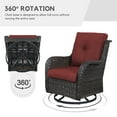 thumbnail image 5 of Bellefurn 7 Pieces Patio Furniture Sets with Fire Pit Table and Swivel Rocking Chairs,High-Back Rattan Patio Outdoor Conversation Set with 3-Seat Sofa,Ottoman & Side Table for Porch Backyard, 5 of 13