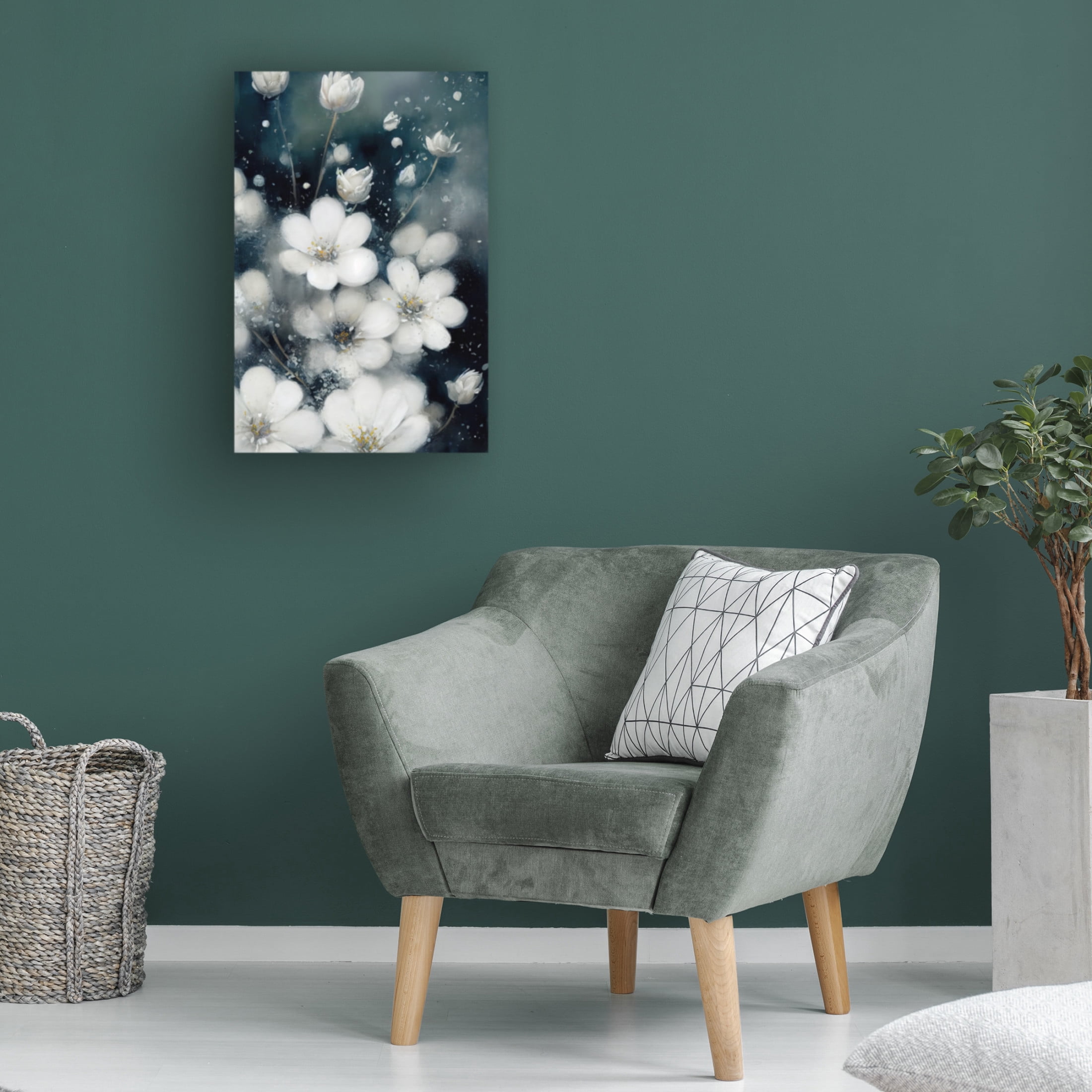 Canvas Wall Art - Treechild 'Frozen Flowers' Wall Art for Living Room, Bedroom, or Office D?cor by Trademark Fine Art - 12 x 19 Inches