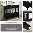 thumbnail image 4 of PORKISS Farmhouse Solid Wood Console Table, Entryway Table Hallway Table with 4 Drawers 1 Storage Shelf, Sofa Table for Living Room, Foyer, Black, 4 of 13