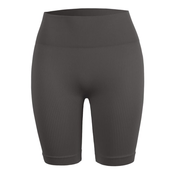 A2Y Women's Heavyweight High Waist Fitness Workout Seamless Ribbed Biker Shorts Ash Grey LXL