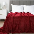 thumbnail image 5 of PAVILIA Maroon Red Throw Blanket for Couch Bed, Soft Fleece Throws for Sofa Chair, Fuzzy Waffle Textured Blanket, Cozy Warm Lightweight All Season Blanket Throw, 50x60, 5 of 9