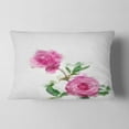 thumbnail image 2 of Designart Rose Stem with Pair of Roses - Floral Throw Pillow - 12x20, 2 of 5