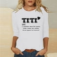 thumbnail image 2 of Dovford Women T Shirt TITI Like A Mom But Cooler Funny Short Sleeve Crew Neck Graphic Top T-Shirt Aunt Auntie Casual Tees Blouse Gift, 2 of 5