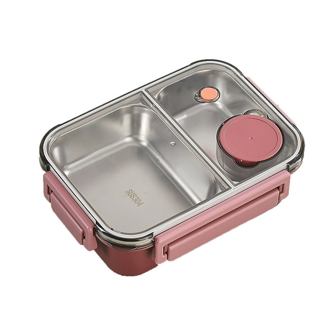 Bento pour Adulte en Acier Inoxydable, Lunch Bento Portable pour Adulte, Étanche, Empilable, Grande Capacité, Contenant de Lunch Compatible Lave-Vaisselle avec Compartiments Divisés, Ensemble de Salle à Manger Rond pour 4, Ensemble de Napperons Ronds, 4 Soupers Ronds