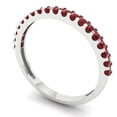 thumbnail image 2 of 0.285 ctw Wedding Band for Women - 14K White Gold Natural Garnet Stackable Eternity Ring, 2 of 6