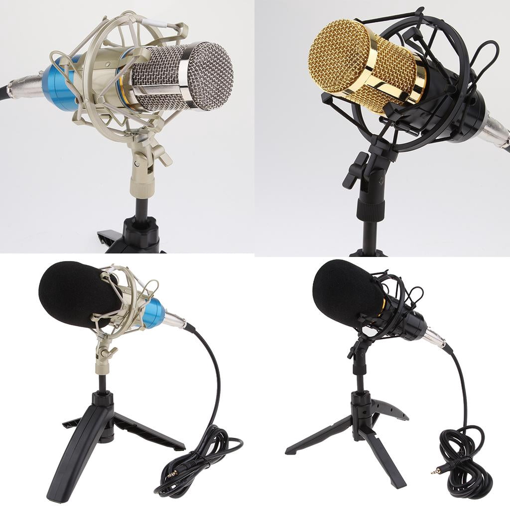 LeeQinersw Cardioid Condenser Microphone for Conference Room Meetings Singing Broadcasting Black