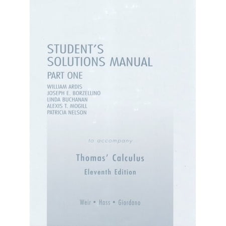Pre-Owned Student Solutions Manual Part 1 for Thomas Calculus (Paperback) 0321226461 9780321226464