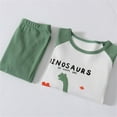 thumbnail image 5 of Byoo Dinosaur Print Big Boy Nightwear Outfit Long Sleeved O-Neck Shirt Trousers Outfit Holiday Soft Kids Homewear Set, 5 of 6