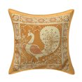 thumbnail image 4 of DK Homewares Decorative Throw Pillow Covers Brocade Jacquard Weave 12 Inch Indian Square Peacock Cushion Covers (Size - 30x30 cm ; Color: Mustard Yellow & Gold ) - Set of 2 Pcs (Cover Only), 4 of 4