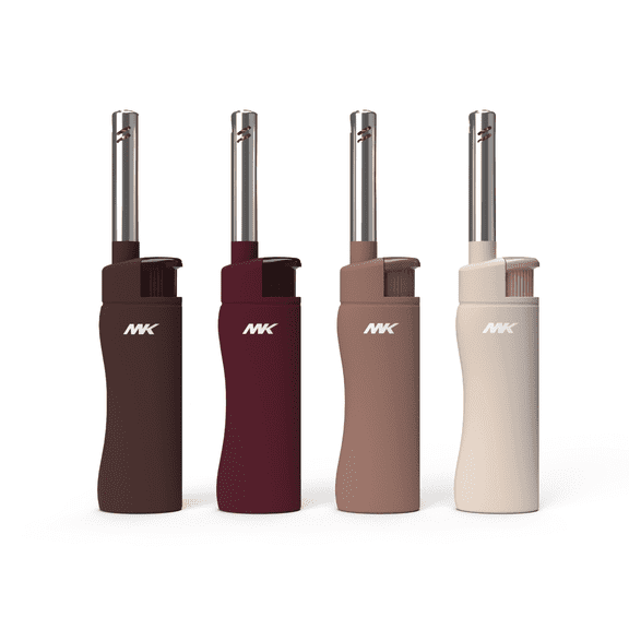 MK Candle Lighter, Butane Refillable Wind-Resistant Flame, 4-Pack for BBQ, Camping, Outdoor Use (Neutral-4PC)