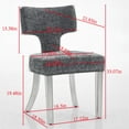 thumbnail image 5 of Hassch 2PCS Kitchen Chairs in Gray Chenille Fabric, Modern Upholstered Dining Side Chairs with Silver Metal Legs, for Living/Dining Room, Small Apartment, 5 of 9