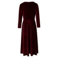 thumbnail image 5 of IWRICH Velvet Dress for Women 2025 Fall Christmas Holiday Dress 3/4 Sleeves Party Formal Dress XL, 5 of 6