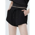 thumbnail image 3 of Women's Running Yoga Gym Athletic Sport Shorts Pockets, Black, Large, 3 of 4