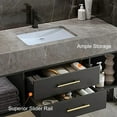 "Homary Single 40"" Black & Gray Bathroom Vanity with Sintered Stone ...