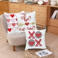 thumbnail image 5 of Valentine''s Day XOXO Buffalo Plaid 18x18 Decorative Pillow Covers All You Need Is Love Red Heart Throw Pillow Cases Set of 4 for Wedding Anniversary Valentine''s Gifts Sofa Bed Decor, 5 of 6