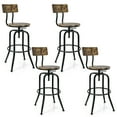 thumbnail image 1 of Gymax Set of 4 Industrial Bar Stool Adjustable Swivel Counter-Height Dining Side Chair, 1 of 10