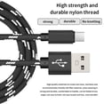 thumbnail image 4 of pitrice Charging Cable Type-C Fast Charger Cord Nylon Braided Data Wire Phone Cable Accessory, 2 Meter, Black, 4 of 4